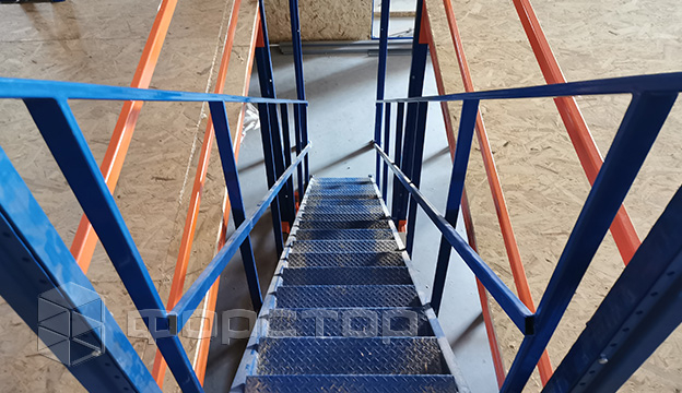 2 ladders to access the upper level