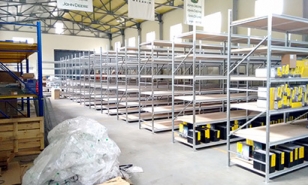 Warehouse shelf racks for storage of spare parts