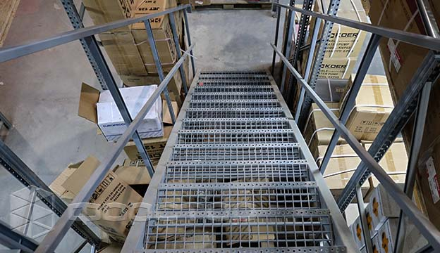 Welded stairs for access to the second floor