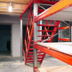 Welded staircase to walk between mezzanine floors