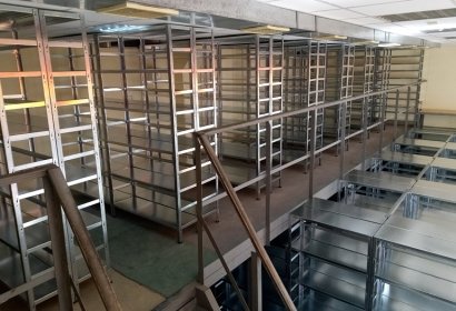 Metal racks for the bank archive