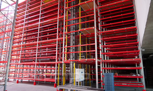 Five-storey automated mezzanine and pallet racking system